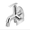 KAMAL Full Brass Two in One Bib Cock with Wall Flange - Vista | Wall Mount Installation | Chrome Finish | Elegant Finish, Anti-Corrosive - Silver (Pack of 1) view 1