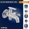 KAMAL Full Brass Two in One Bib Cock with Wall Flange - Vista | Wall Mount Installation | Chrome Finish | Elegant Finish, Anti-Corrosive - Silver (Pack of 1) view 2