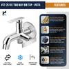 KAMAL Full Brass Two in One Bib Cock with Wall Flange - Vista | Wall Mount Installation | Chrome Finish | Elegant Finish, Anti-Corrosive - Silver (Pack of 1) view 3