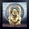eCraftIndia 'Laughing Buddha Design' UV Art Painting (Synthetic Wood, 36 cm x 36 cm, Satin Matt Texture), Multicolour view 1