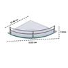 Klaxon Premium Bathroom Corner Shelf/Transparent Glass Corner Shelf for Bathroom and Living Room/Corner Glass Shelf (9x9 Inches) (Pack of 2) view 2