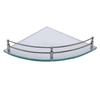Klaxon Premium Bathroom Corner Shelf/Transparent Glass Corner Shelf for Bathroom and Living Room/Corner Glass Shelf (9x9 Inches) (Pack of 2) view 3