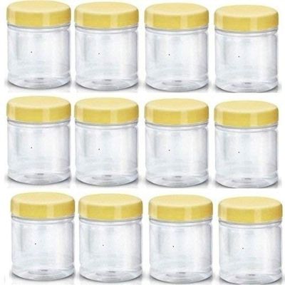 Sunpet Polyurethane Jar Set - 250 Ml, 12 Pieces, Clear, Yellow, 250 Milliliter,Plastic