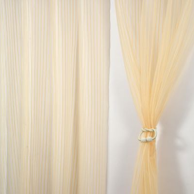 Homefab India 1 Piece Sheer Strips Long Door Curtain - 8 ft, Beige