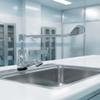 KAMAL Eco Brass Pillar Cock Faucet | Elbow Action Tap | Deck Mount Installation | Hygienic Chrome Finish | Ideal for Laboratory & Operation Theatre Use | Durable & Rust-Resistant | Silver view 1