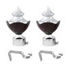 JAKABA Walnut Stainless Steel and Alloy Curtain Finials with Supports - Pack of 4 Pcs. (Finials : 2 Pcs + Supports : 2 Pcs) : Curtain Brackets/Holders - JKB4441WN view 1