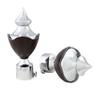 JAKABA Walnut Stainless Steel and Alloy Curtain Finials with Supports - Pack of 4 Pcs. (Finials : 2 Pcs + Supports : 2 Pcs) : Curtain Brackets/Holders - JKB4441WN view 2