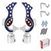 JAKABA Blue Finish Stainless Steel and Alloy Curtain Finials with Heavy Supports - Pack of 4 Pcs. (Finials : 2 Pcs + Supports : 2 Pcs) : Curtain Brackets/Holders for Window/Door - JKB5551BL view 1
