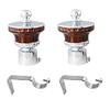 JAKABA Antique Copper Stainless Steel and Alloy Curtain Finials with Supports - Pack of 4 Pcs. (Finials : 2 Pcs + Supports : 2 Pcs) view 1