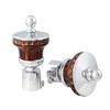 JAKABA Antique Copper Stainless Steel and Alloy Curtain Finials with Supports - Pack of 4 Pcs. (Finials : 2 Pcs + Supports : 2 Pcs) view 2