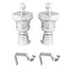 JAKABA SS Matte Stainless Steel and Alloy Curtain Finials with Supports - Pack of 4 Pcs. (Finials : 2 Pcs + Supports : 2 Pcs) view 1