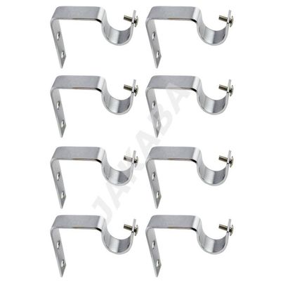 JAKABA Stainless Steel Mirror Finish Heavy Supports - Pack of 4 Pairs (8 Pcs) : Curtain Brackets/Holders - JKB16225SUP4