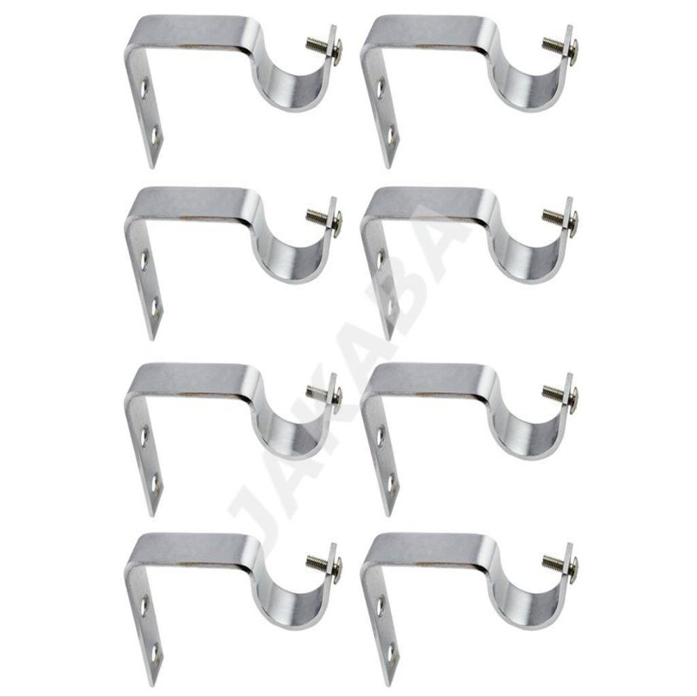 JAKABA Stainless Steel Mirror Finish Heavy Supports - Pack of 4 Pairs (8 Pcs) : Curtain Brackets/Holders - JKB16225SUP4