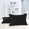 AURAVE Solid Cotton 220 TC Pillow Covers  Standard Size | Soft, Breathable & Durable | Luxury Hotel Quality with Envelope Closure - 18 X 27 Inches, Black, 2 Piece view 1