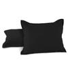 AURAVE Solid Cotton 220 TC Pillow Covers  Standard Size | Soft, Breathable & Durable | Luxury Hotel Quality with Envelope Closure - 18 X 27 Inches, Black, 2 Piece view 2