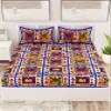 UniqChoice Blue Color Rajasthani Traditional Printed 120 TC 100% Cotton Double Bedsheet with 2 Pillow Cover,MUCD_148 view 2