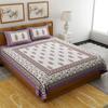 UniqChoice Rajasthani Traditional Printed| 120 TC |100% Cotton| Double Bedsheet| Bedsheet with 2 Pillow Cover| Purple view 1