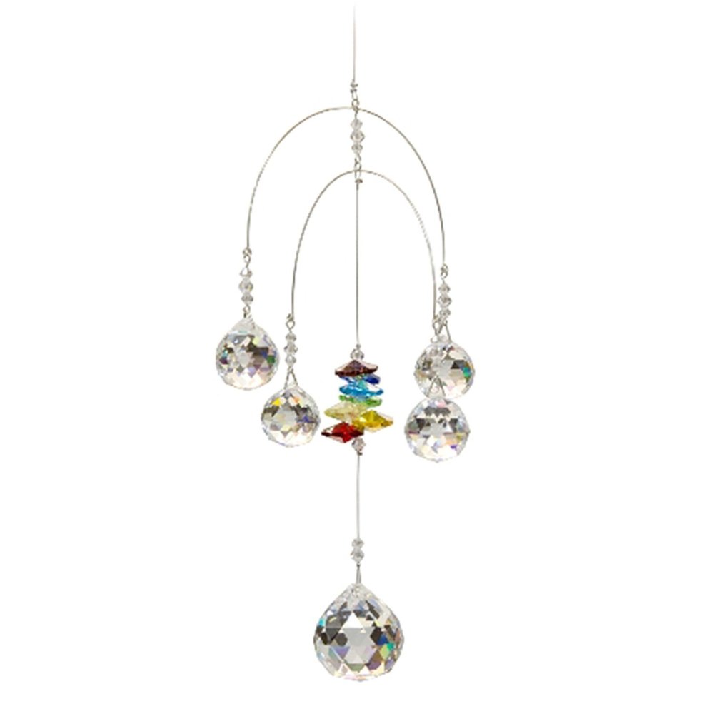 Discount4product Crystal Hanging Crystal Sun Catcher (15 Cm X 15 Cm X 25 Cm, White)