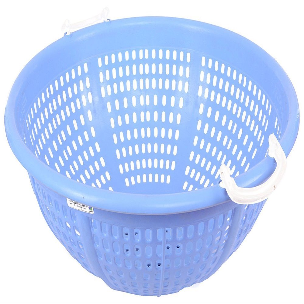 Samruddhi Unbreakable Plastic Vessel Basket , Big Size, Blue-Pack of 1