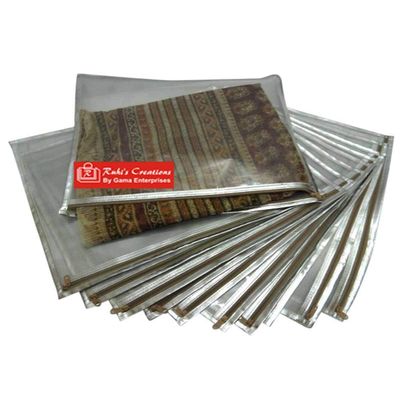 Ruhi's Creations Premium Silver Fabric Saree Cover/Saree Bag/Garment Cover with Zip (Pack of 10)
