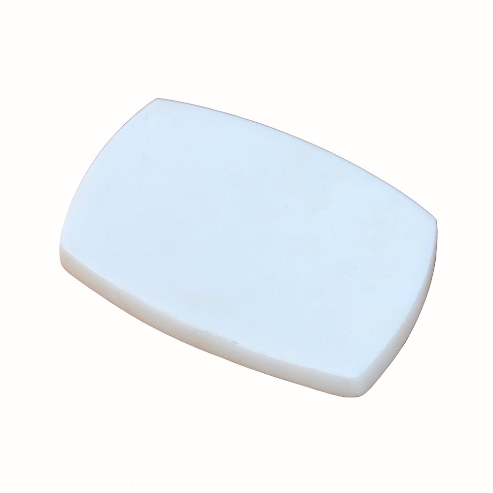 KLEO - Marble Stone Soap Dish Bath Accessories for Bath, Tub or Wash Basin in Curvy Rectangular Shape Made Out of Indian White Marble