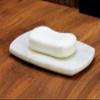 KLEO - Marble Stone Soap Dish Bath Accessories for Bath, Tub or Wash Basin in Curvy Rectangular Shape Made Out of Indian White Marble view 2