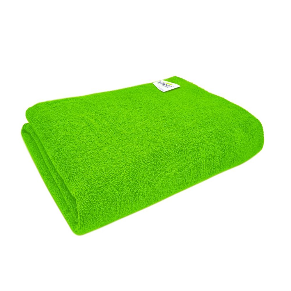 SOFTSPUN Microfiber Bath & Hair Care Towel Set of 1 Piece, 60x120 Cms (Green). Super Soft & Comfortable, Quick Drying, Ultra Absorbent in Large Size.