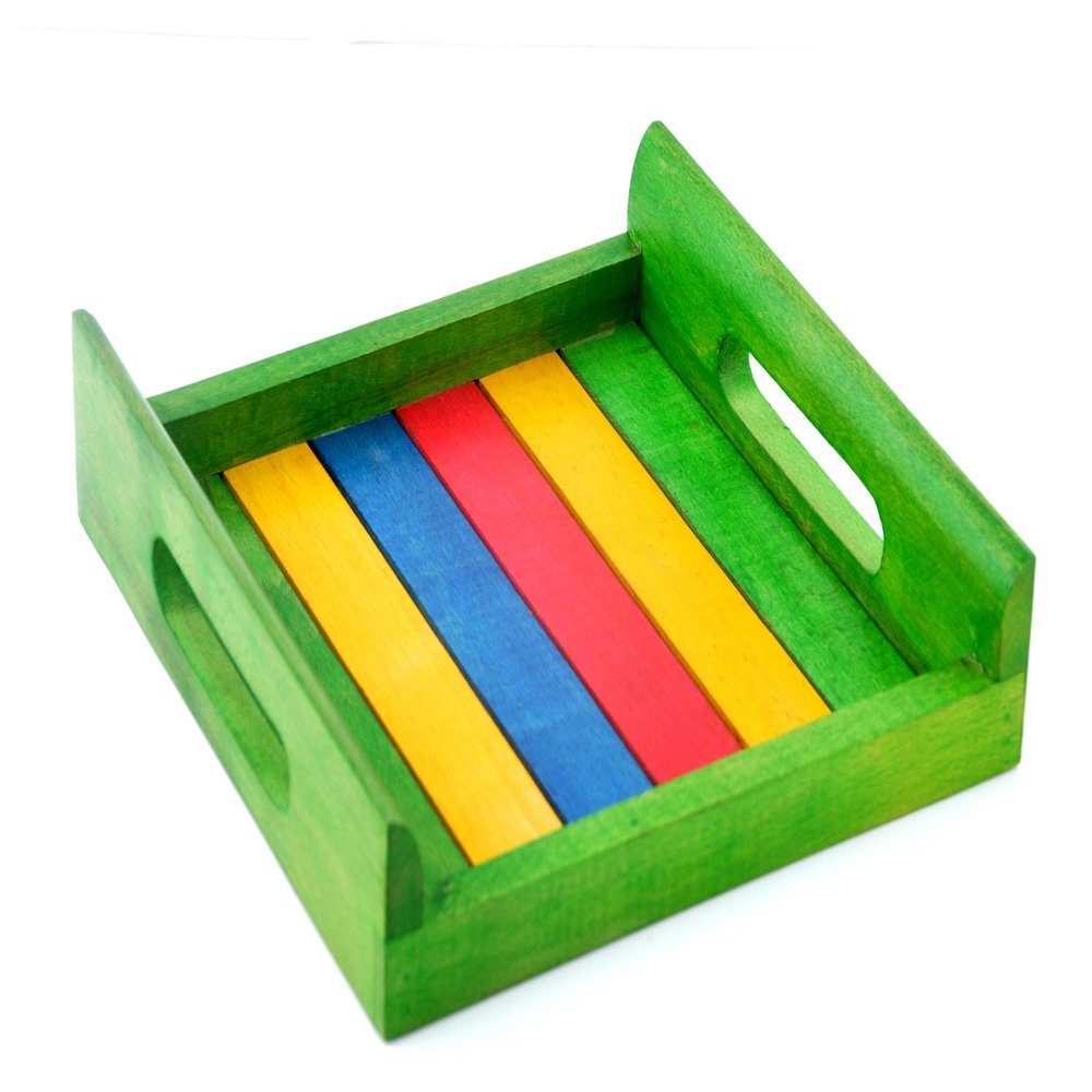 Hashcart Handmade Wooden Serving Tray for Dining Tableware, Kitchen Accessory, Butler Serving Trays (Green)