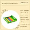 Hashcart Handmade Wooden Serving Tray for Dining Tableware, Kitchen Accessory, Butler Serving Trays (Green) view 4