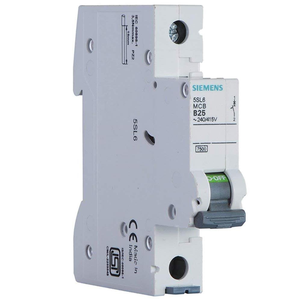 Siemens 5SL61067RC Miniature Circuit Breaker MCB - 1 Pole C Curve Type 6 A