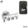 Kamal High Grade Brass Two Way Angle Valve Cock Ertiga with Wall Flange | Two 1/2 Inch BSP Male Thread | Shiny Chrome Finish - Silver (Pack of 1) view 2
