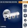 Kamal High Grade Brass Two Way Angle Valve Cock Ertiga with Wall Flange | Two 1/2 Inch BSP Male Thread | Shiny Chrome Finish - Silver (Pack of 1) view 3