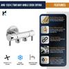 Kamal High Grade Brass Two Way Angle Valve Cock Ertiga with Wall Flange | Two 1/2 Inch BSP Male Thread | Shiny Chrome Finish - Silver (Pack of 1) view 4