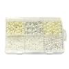 BeadsnFashion 6 Sizes Acrylic Pearl Beads Set - White & Off-White DIY Kit for Jewellery Making, Beading, Arts & Crafts, and Creative Projects view 1