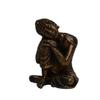 eCraftIndia Resting Buddha on Knee Polyresin Statue (5 cm x 5 cm x 7.5 cm, Brown) view 2