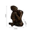 eCraftIndia Resting Buddha on Knee Polyresin Statue (5 cm x 5 cm x 7.5 cm, Brown) view 3