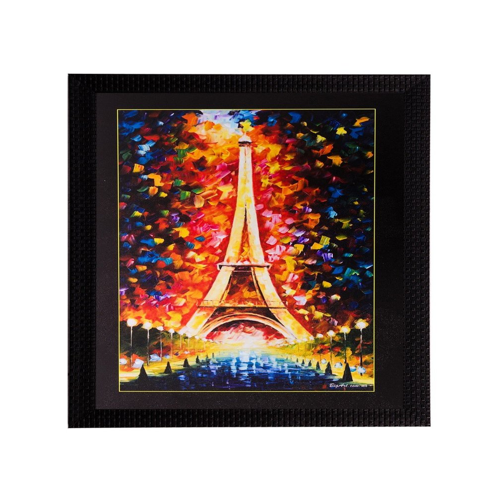 eCraftIndia 'Beautiful Eiffel Tower' Matt Textured UV Art Painting (Synthetic Wood, 36 cm x 51 cm)