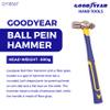 Goodyear Metal Ball Pein Hammer With Handle (Silver), 800g, Hammer Tool, Hammer Head From Selected Steel, Fibre Glass Handle, Comfortable Grip, Pack Of 1 view 2