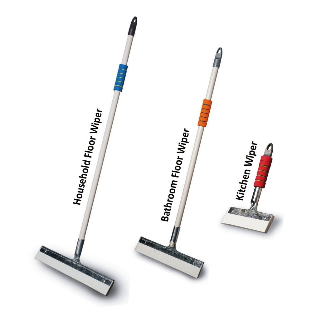 VIMAL JONNEY Plastic Home, Bathroom and Kitchen Floor Wiper, Standard, Multicolour - Set of 3