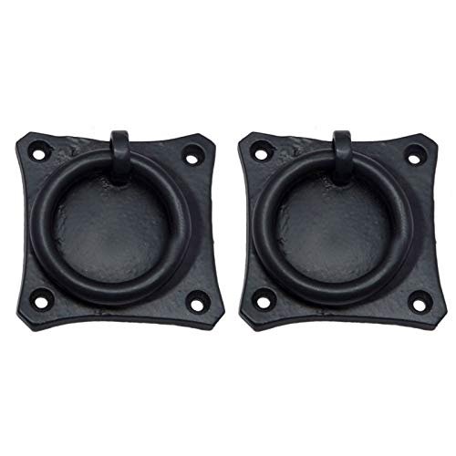 Adonai Hardware Pethahiah Antique Iron Drop Pull- Black Powder Coated (Supplied as 2 Pieces per Pack)