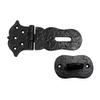 Adonai Hardware Paran Heavy Duty Antique Cast Iron Safety Locking Hasp and Staple for Vintage Pirates Treasure Chest, Trunks, Wooden Jewelry Box, (6 Inch x 1 Pack, Matte Black Powder Coated) view 2