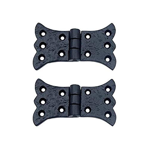 Adonai Hardware Aeneus Black Antique Iron Butterfly H Cabinet Hinge (Supplied as 2 Pieces per Pack) (Black Powder Coated)