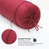 AURAVE Cotton 210 TC Cylinder Long Bolster Cover with Drawstring Closure Soft Breathable Durable Machine Washable Bolster Cover Use for Sofa Bed and Home Dcor Maroon, Set of 2, 15 inch x 30 inch view 2