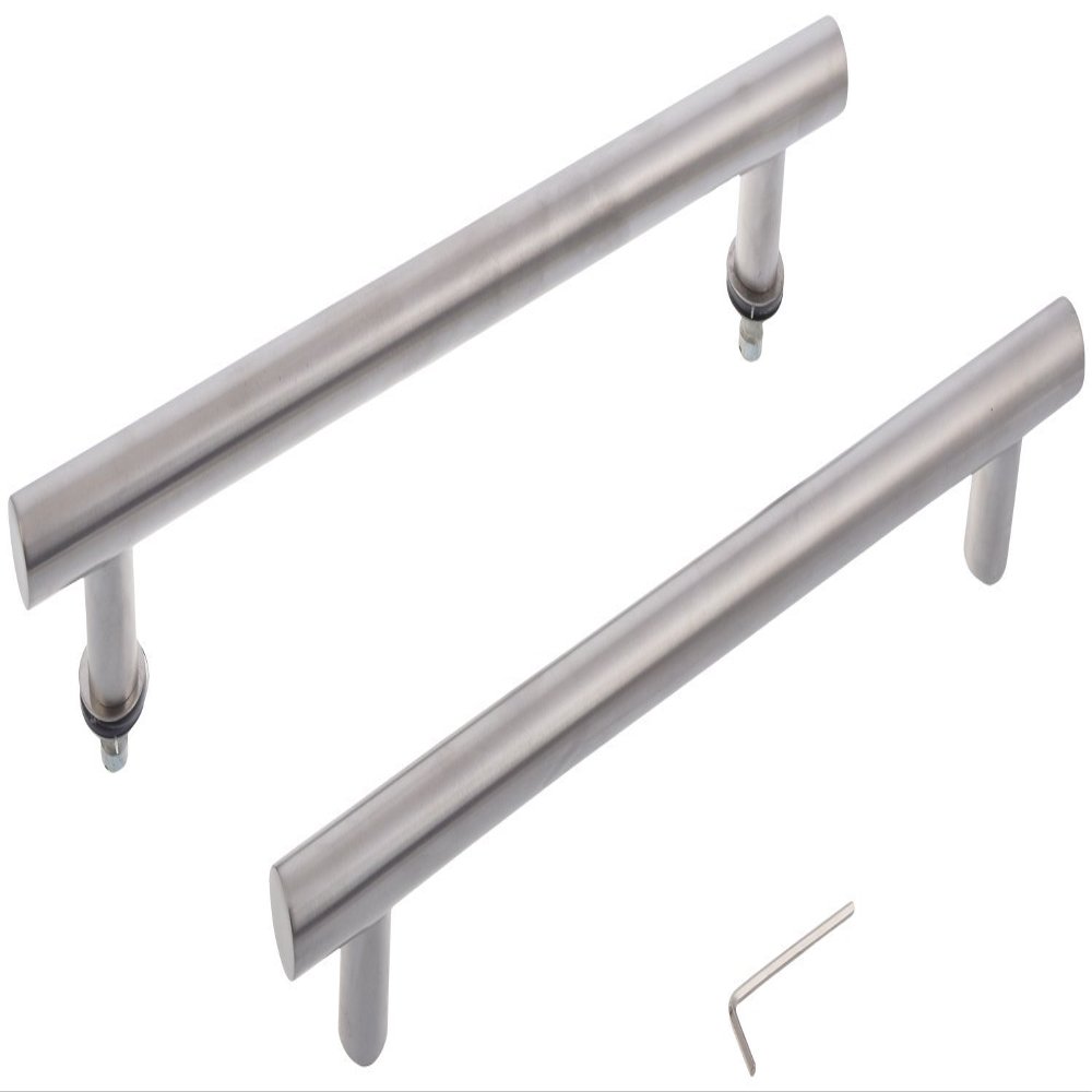 Keyur Stainless Steel Glassdoor Handle (Grey, 3-Piece, Phh_01_14)