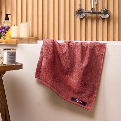 Sassoon Kama 100% Cotton Medium Bath Towel in 450 GSM- Crimson