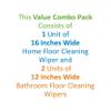 VIMAL Plastic Ecowipe 400 Household, 300 Bathroom Floor Wiper Combo Set (Multicolour, Standard Size) -2 Units view 2