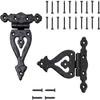 Adonai Hardware Alleluia Antique Iron Tee Hinge (138 x 112 x 3 mm, Black Powder-coated) -2 Pieces Per Pack view 1