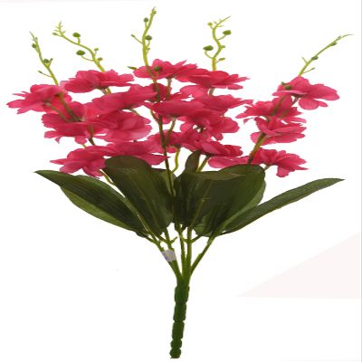 Fourwalls Artificial Polyester Rose Bouquet (18.5 cm x 18.5 cm x 59.5 cm, Dark Pink)
