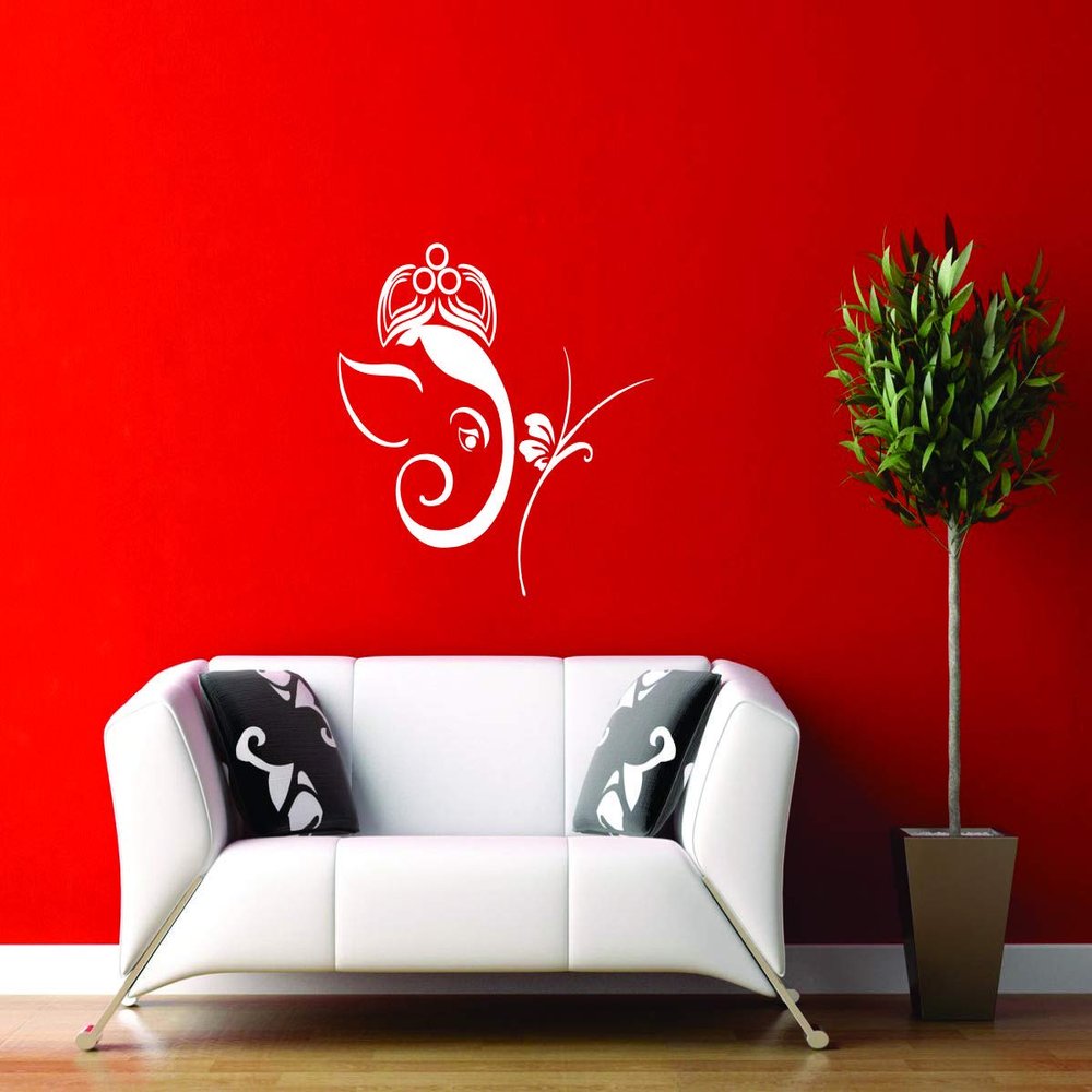 Decor Villa Shri Ganesh ji Wall Sticker & Decal (PVC Vinyl,Size -58 cm x 58 cm)