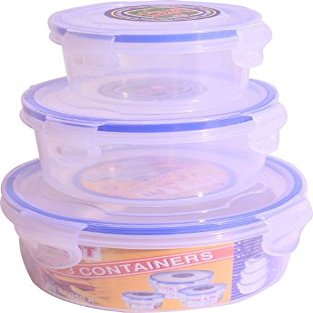 Lock & Fit Multipurpose Round Food Storage Container Set of 3 (750 ml, 400 ml & 200 ml)